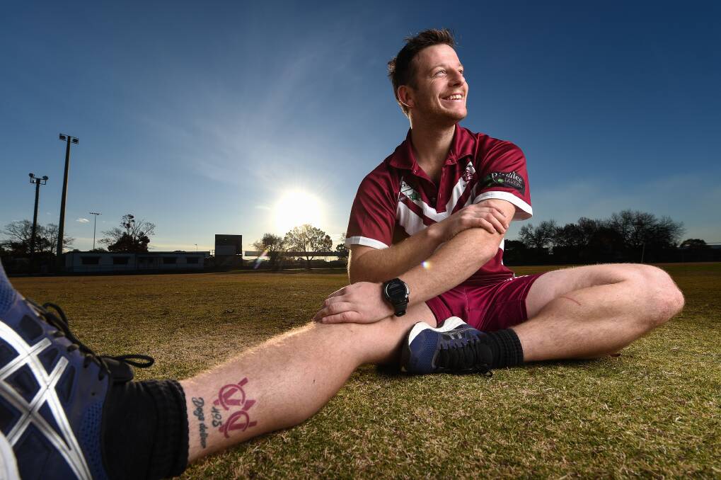 TATT'S ALL FOLKS! Wodonga Cricket Club has been a major part of Jack Craig's life and he has a constant reminder of that. Picture: MARK JESSER