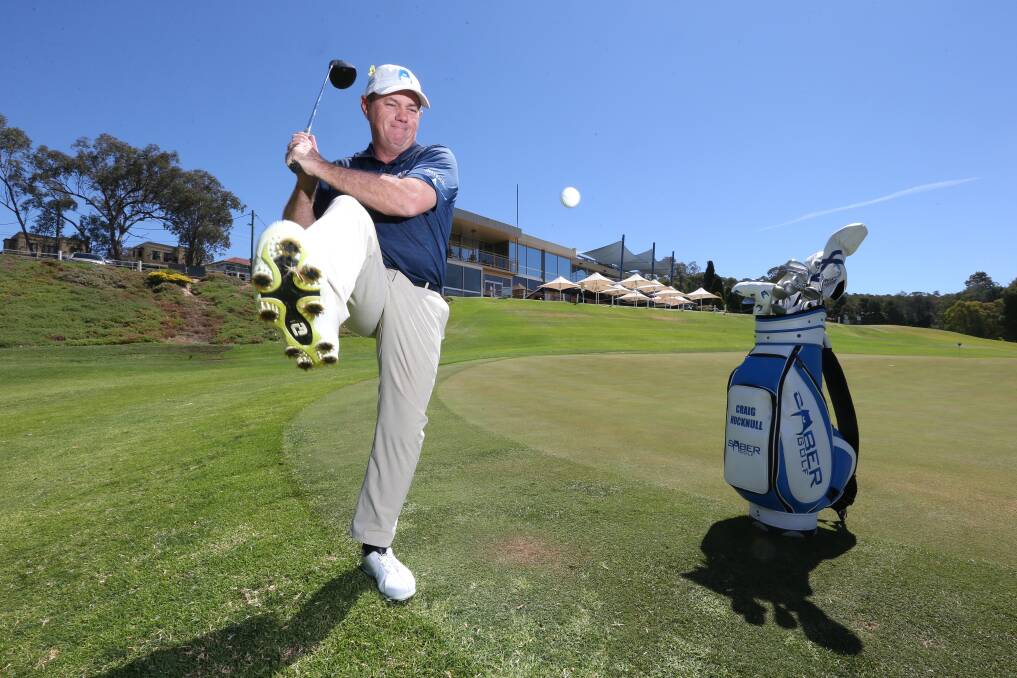 FORE: Craig Hocknull once dressed as Steve Irwin playing his trick-shots, but he's a serious contender for the Albury pro-am. Picture: KYLIE ESLER