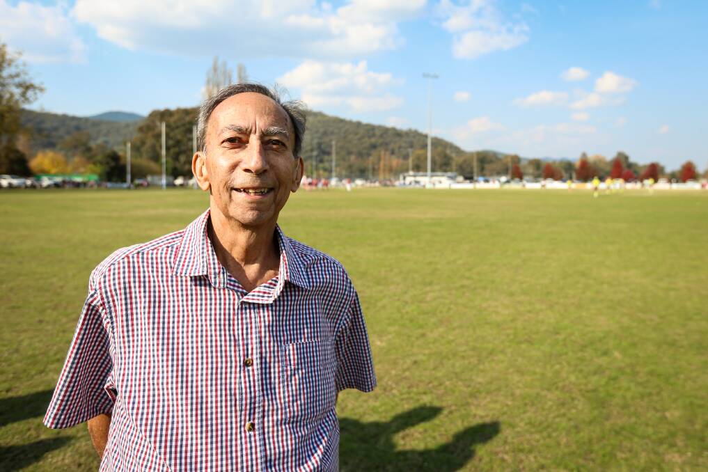 FAREWELL, JOHN: John Bianco played in Myrtleford's only premiership in 1970 and he was able to make it to the club's reunion in May. John died of bile duct cancer on Tuesday. Picture: JAMES WILTSHIRE