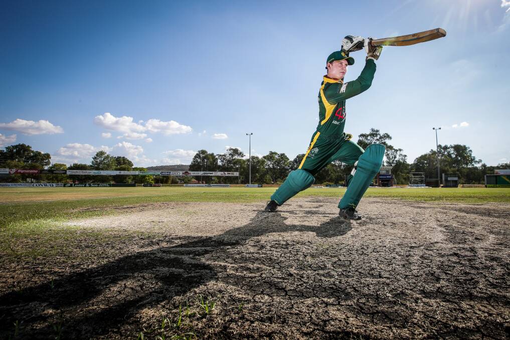 North Albury's Callum Langlands had a breakout season with the bat last year, but he had a chance to end Tarisai Musakanda's classy knock for New City.