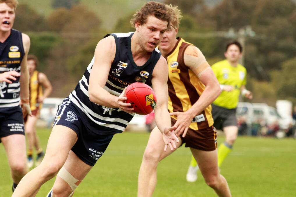 Former Rutherglen player Cody Parker starred in the Roos' win over Myrtleford, kicking five goals.
