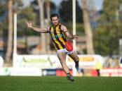CLASS: Brodie Filo bounced back from a six-week layoff to star in the Hawks' 52-point away win over a gallant Wodonga Raiders on Saturday. Pictures: MARK JESSER