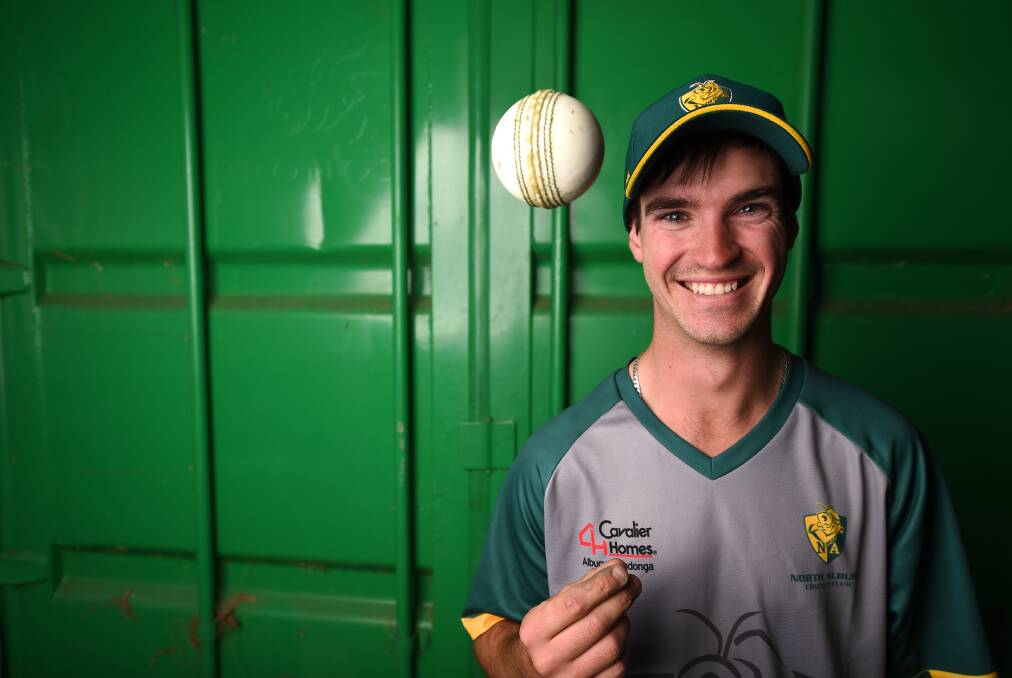 BRILLIANT BURGE: North Albury recruit Jake Burge made an enormous impression by claiming seven wickets last week. Picture: MARK JESSER