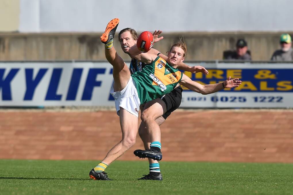 Lavington's Adam Prior (back) has been dropped for the game against Wodonga Raiders.