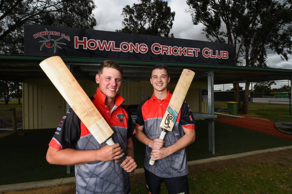 SPIDER TRAP: Howlong coach Ryan Withers (left) and fellow Englishman Jack Stockdale are looking to push the club back to finals after five years. Picture: MARK JESSER