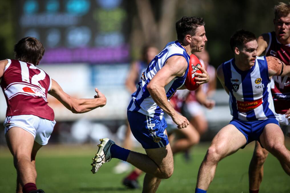 Corowa-Rutherglen's Joe Hansen was terrific in the team's big win over Barooga, just three weeks out from the Roos' first game in the home and away season.