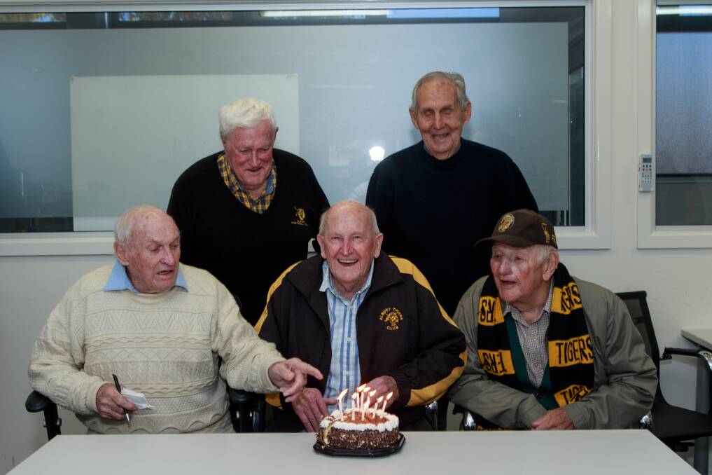 FAREWELL FRIEND: Keith "Chum" Ried (front, centre) celebrated his 90th birthday in June, 2017, with some of his great mates.