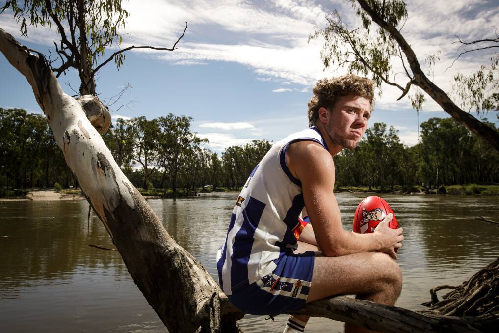 HOME SWEET HOME: Corowa-Rutherglen's Darcy Melksham loves the Murray River town and he would love nothing better than to help the club return to finals after an eight-year drought. Picture: JAMES WILTSHIRE