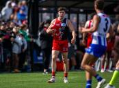 Darcy Wilson played superbly against North Melbourne in the pre-season game with 24 disposals and 10 marks. Picture by St Kilda FC