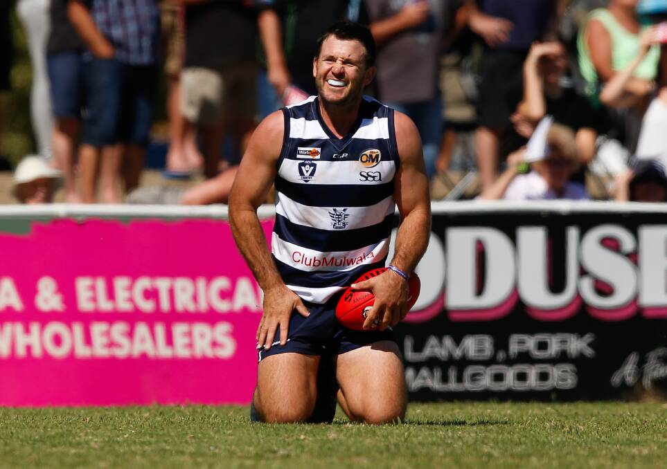 BRILLIANT BRAD: Yarrawonga's Brad O'Connor kicked seven goals against the Hoppers.