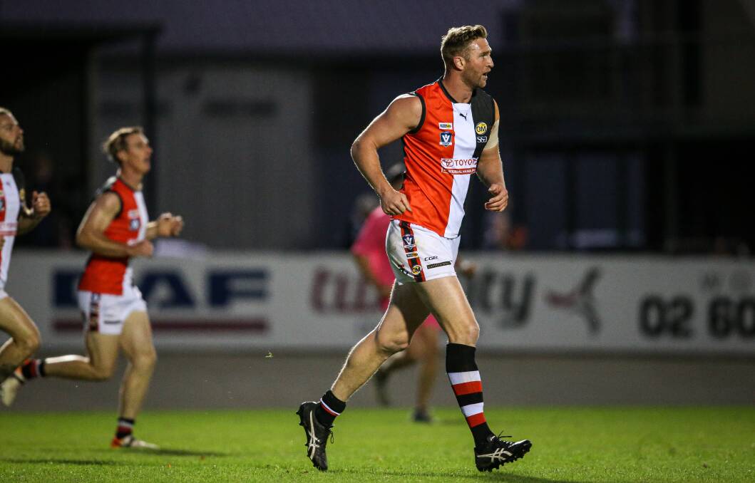 Myrtleford ruckman Dawson Simpson produced one of his best games for the club in the gripping 13-point win over the Roos to keep a hold of fourth spot.