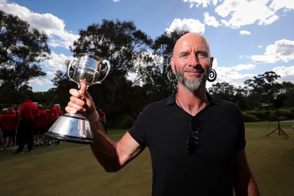 Adam Henwood claimed the biggest win of his career by snaring a three-shot victory in the NSW Senior Open at Thurgoona. Picture by James Wiltshire