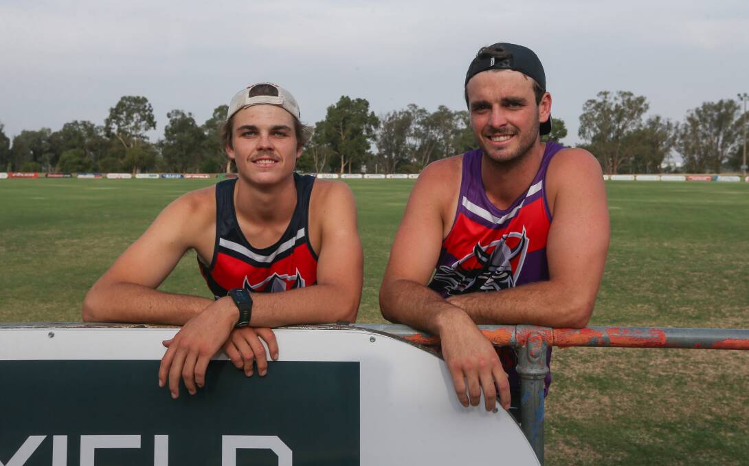WELCOME BACK: Wodonga Raiders returned to training this week with familiar faces Jaxon (left) and Jydon Neagle. Picture: TARA TREWHELLA