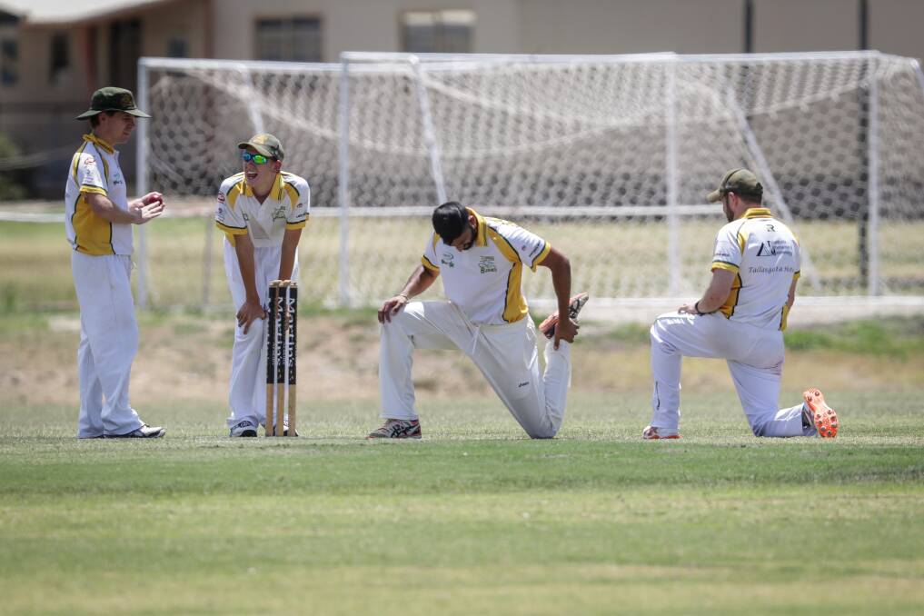 SAHIB SCARE: Tallangatta's flag hopes will rest on star all-rounder Sahib Malhotra's quad problem. He was able to bat and bowl though after the injury. Picture: JAMES WILTSHIRE