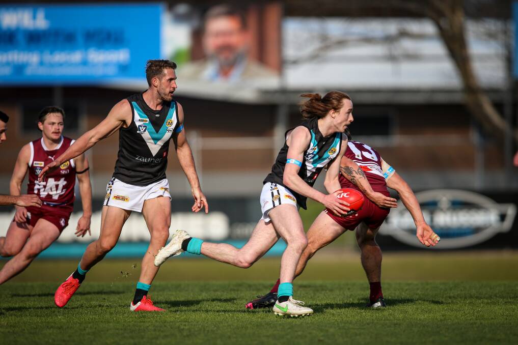 Macca Hallows played the final game of the 2021 season against Wodonga and it will be his last at Lavington, at least in the short term, as he's joined Essendon's VFL list with EDFL club Glenroy as his second home.