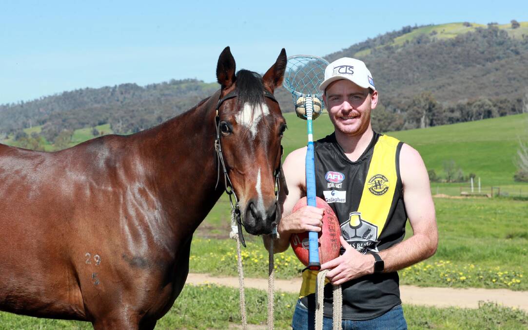 BEST OF BOTH WORLDS: Jim Grills has combined his love of footy and polocrosse, where he was voted the world's best by claiming player of the tournament in Australia's World Cup win last year. Picture: LES SMITH