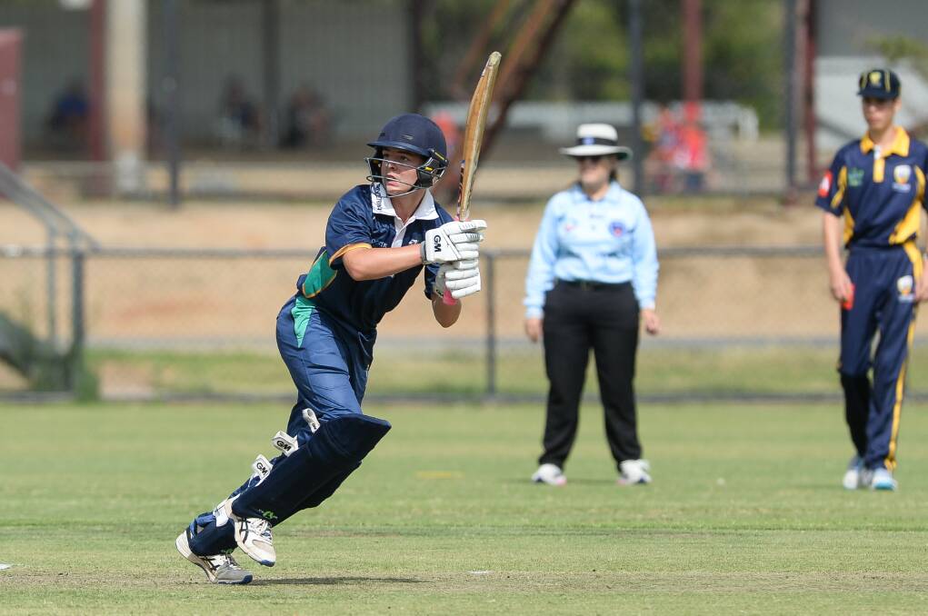 Riverina's Charlie Hillier posted a terrific 63 from 51 balls in the Kookaburra Cup (under 14) clash against Central Coast. Picture: MARK JESSER