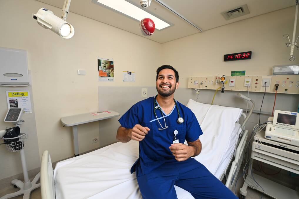 Nikhil Kharwadkar plays cricket for Wodonga Raiders when time commitments allow from his work as a doctor. Picture by Mark Jesser