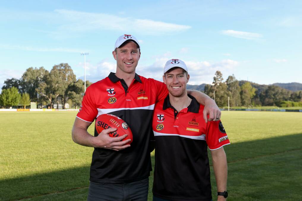 Dawson Simpson (left) will make his debut for the Saints, while coach Jake Sharp is likely to purely coach early.