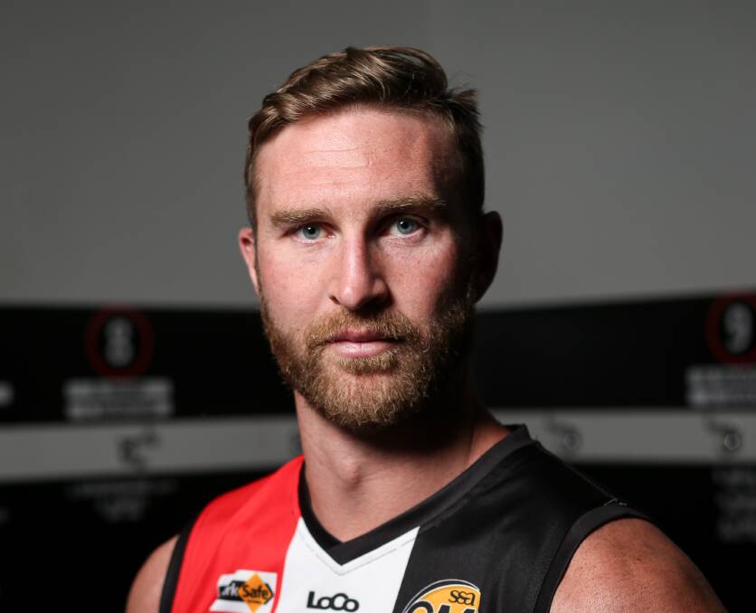 BIG MAN, BIG HOPES: Myrtleford's Dawson Simpson is banking on playing his first competition game on Easter Sunday - almost 18 months after signing. Picture: JAMES WILTSHIRE