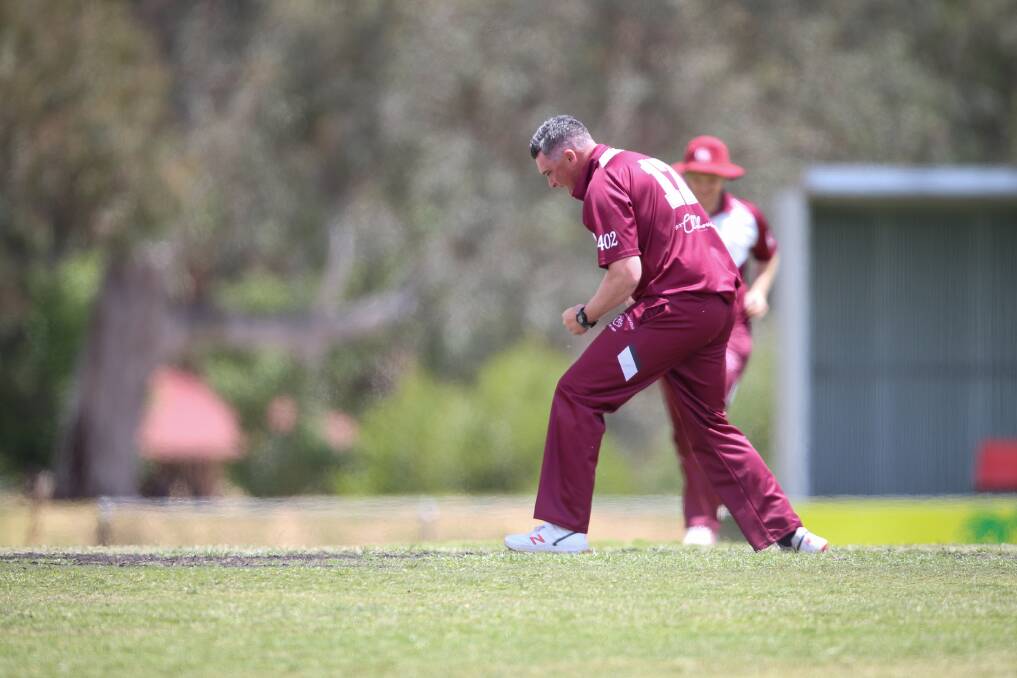 Wodonga's Byron Hales celebrates yet another wicket this season. Hales has been an outstanding paceman, finishing in the top 10 wicket-takers six times.