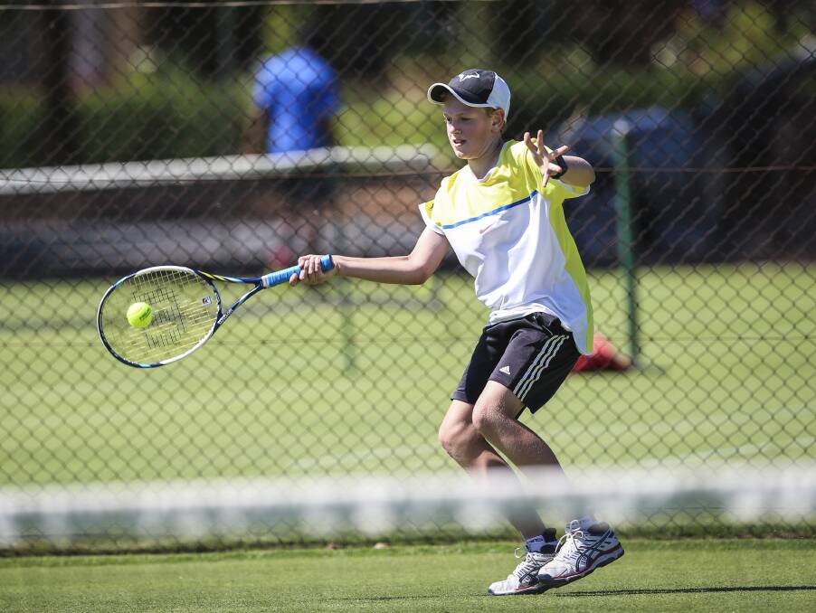 Melbourne's Luke Cripps is contesting the 12 and under section in the state grasscourt championships.