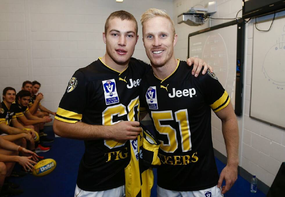 Richmond VFL on-baller Charlie Thompson (left) has named Wangaratta Rovers as his second club and the Hawks hope he will play a strong portion of the season.