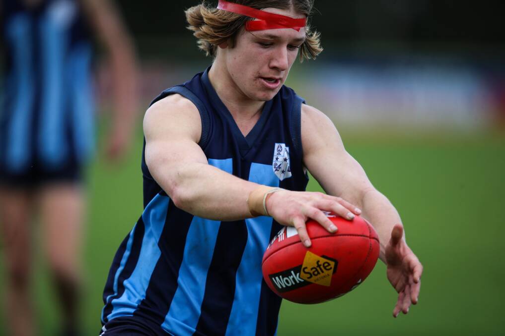 Scots' Will Holmes played in the club's grand final loss to St Patrick's in the AWJFL in 2016. It's the last time Scots made a decider at junior level.