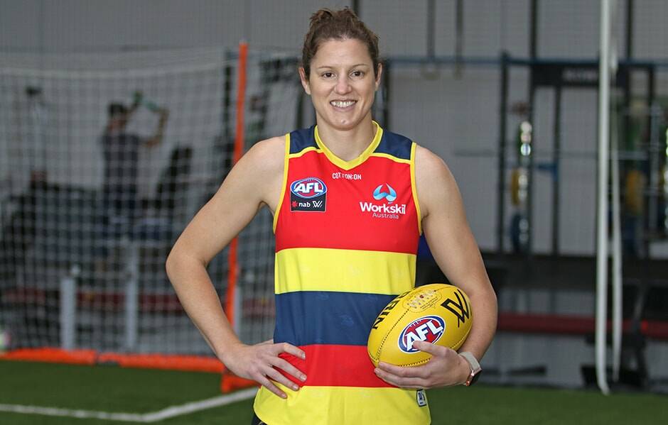 GOOD SPORT: Wodonga export Jess Foley had a fine career in basketball, representing Australia, before switching sports and becoming a premiership player at Adelaide last year. Picture: ADELAIDE FC