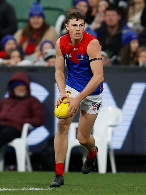 Daniel Turner has committed to the Melbourne Demons until the end of 2024. He debuted against Collingwood last month. Picture: GETTY IMAGES