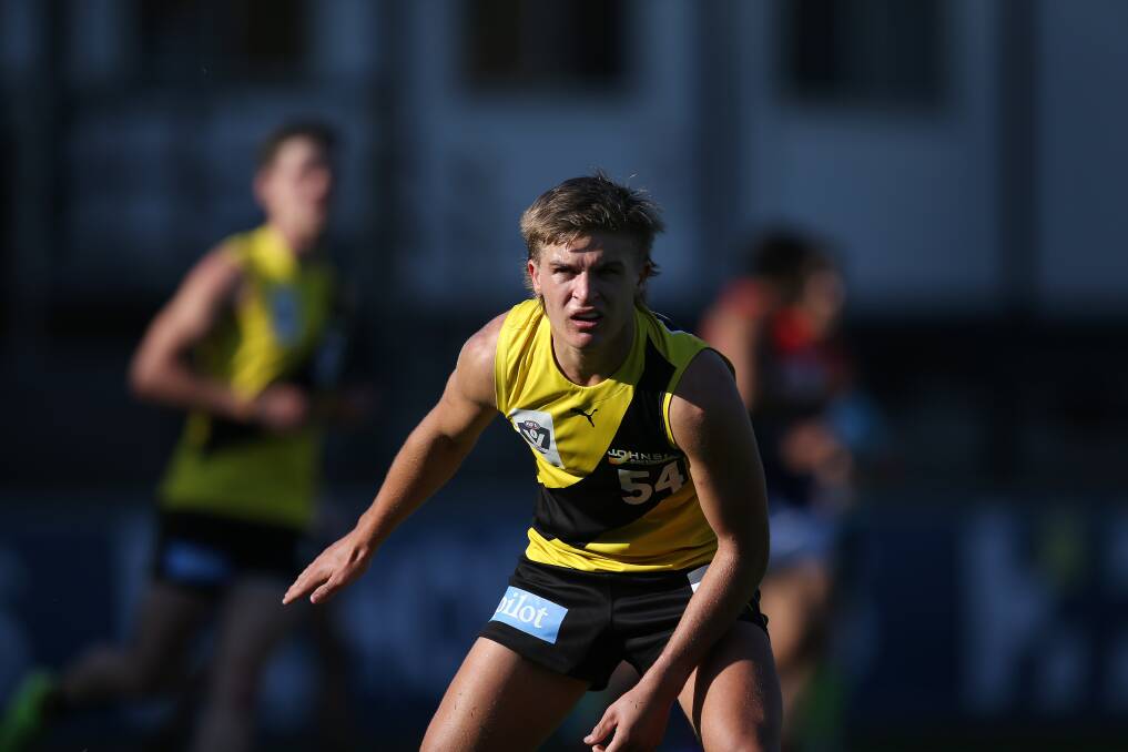 Jack Sexton has played two matches for Richmond in the VFL this season, kicking two goals in the win over Port Melbourne in round seven. Picture: RICHMOND FC
