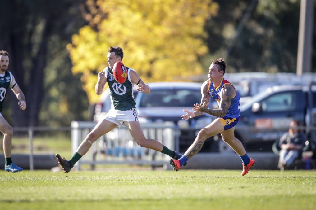 The Ovens and King Football League (centre) was forced to call off its season on Monday night, citing the need to protect the community from COVID. 