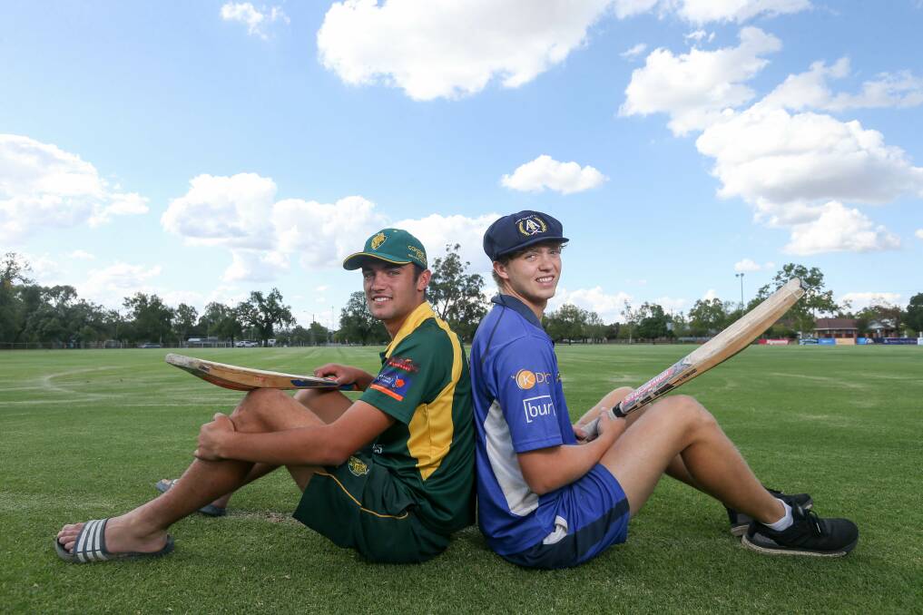 Great friends and Englishmen George McCormick (left) and Louis Botes played for North Albury and Albury respectively last season, but it remains to be seen whether Cricket Albury-Wodonga will have any overseas imports this season due to COVID-19 restrictions.