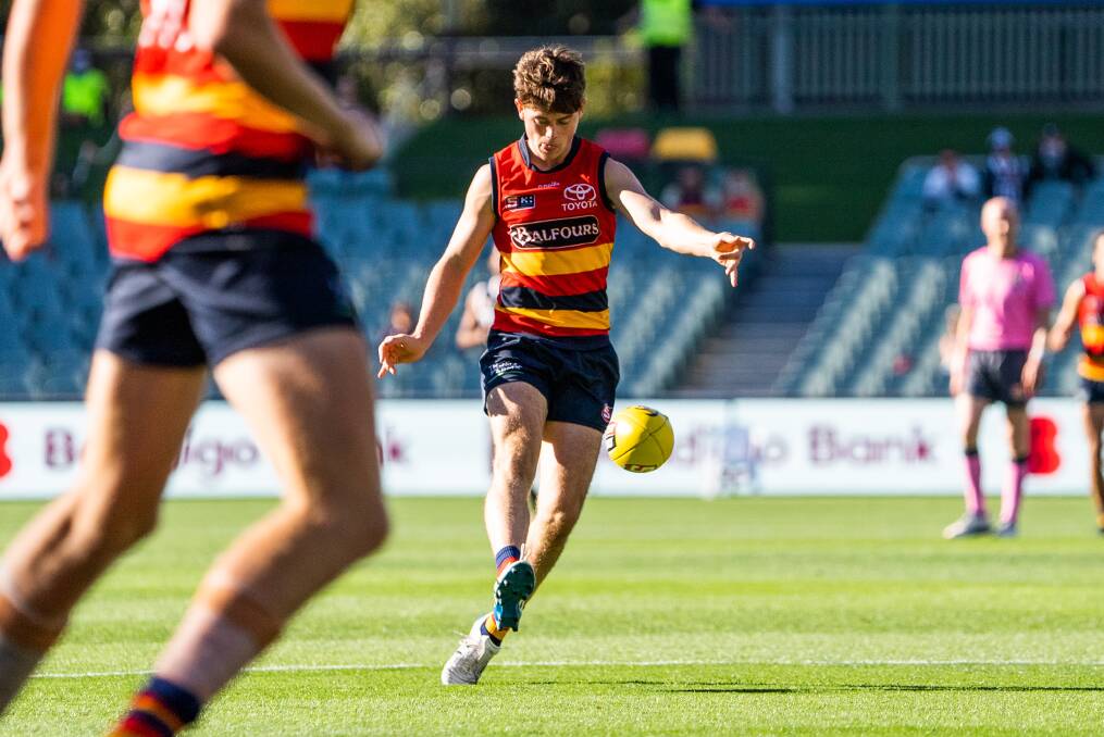 Paddy Parnell has averaged 18 possessions for Adelaide at state level this year, forcing his way into the senior team against West Coast. Picture: ADELAIDE FC
