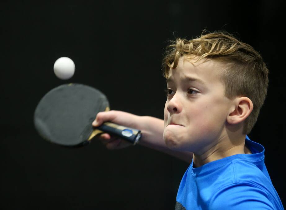 Albury's Levi Geering, 11, is all concentration in the Victorian Open Junior Championships. Picture: KYLIE ESLER