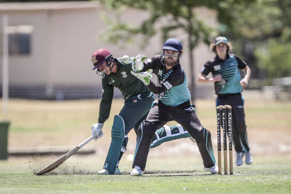 Jarryd Weeding takes a return while playing for Lavington against St Patrick's in the 2018-19 season.