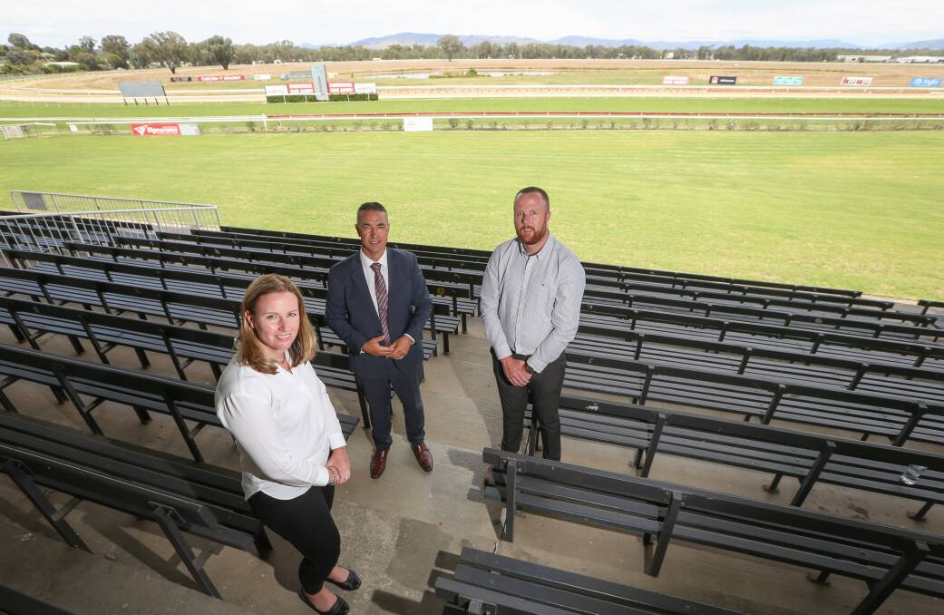 Scott Meyer (right) has recently started work at Albury Rcaing Club as the functions and events manager. Picture: JAMES WILTSHIRE
