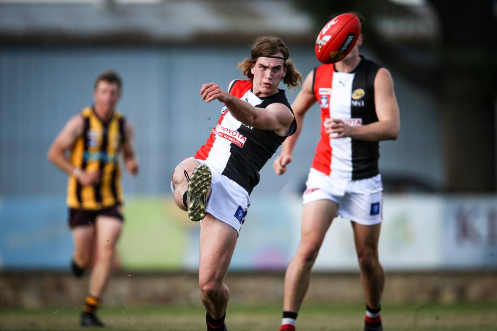 SECOND GAMER: Myrtleford's Charlie Crisp is one of a number of juniors to progress from the under 18 premiership side of 2019. He debuted last week.