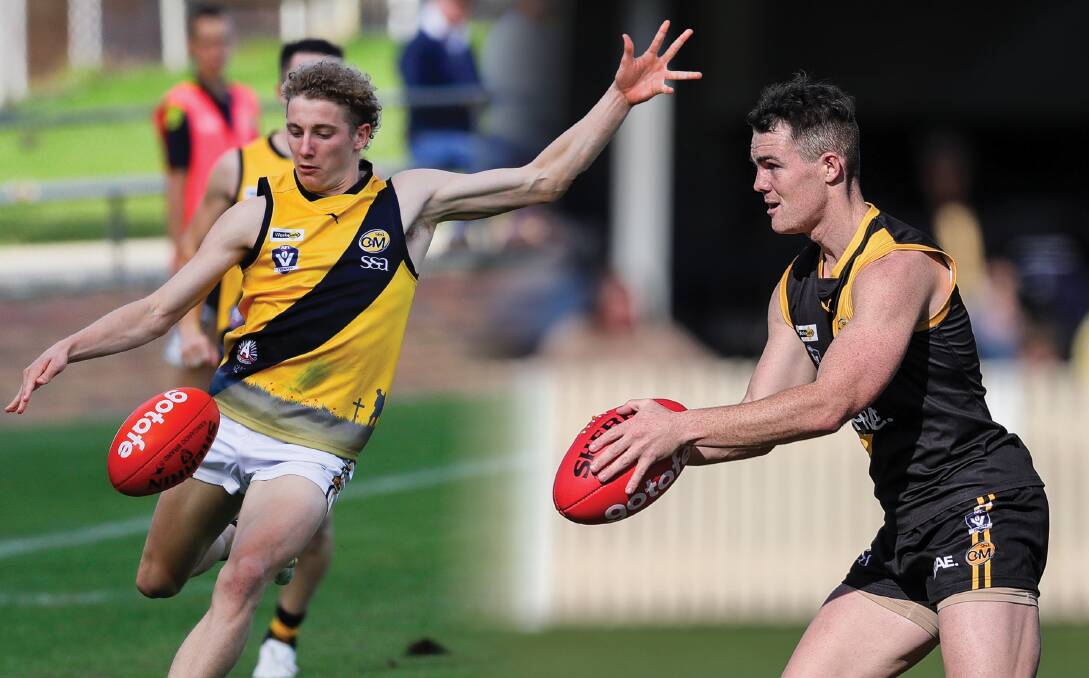 O and M Rising Star Isaac McGrath (left) and fellow Albury Tiger Fletcher Carroll have joined South Australian club Central District.