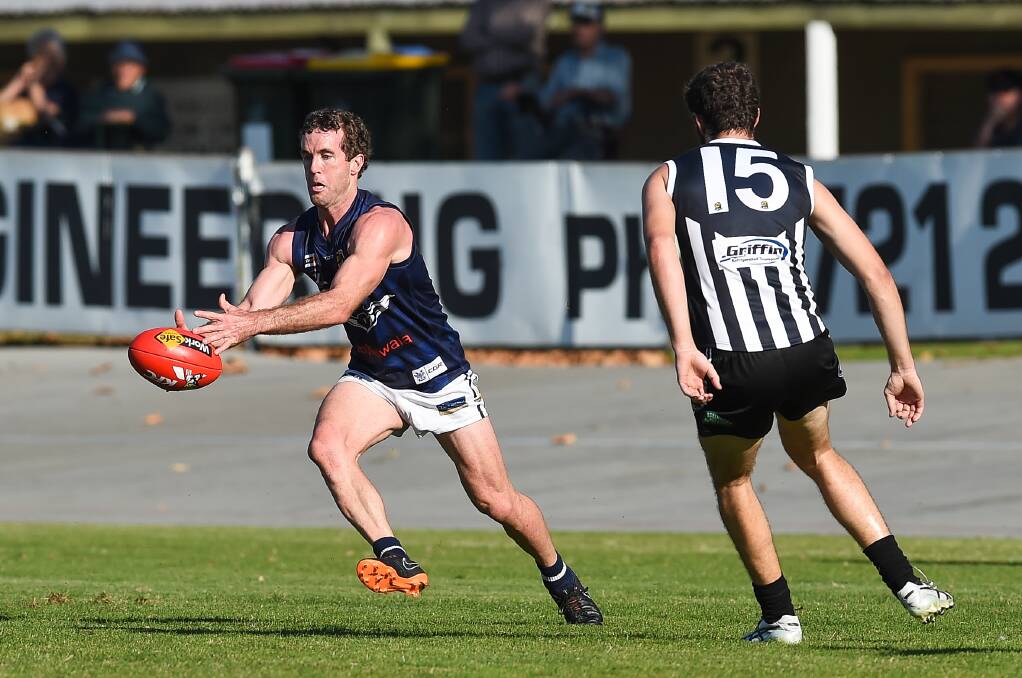 Yarrawonga's Xavier Leslie (left) would have racked up his 300th game on Easter Sunday.