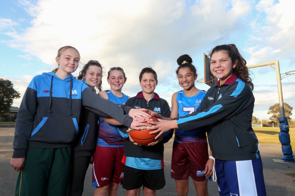 St Anne's and St Patrick's provided three players apiece to Mackillop's representative teams, with Emielle Gogoll (left), Olivia Telford, Rose Bell, Ben Flegeltaub, Kijana McCowan and Ruby Moona. Picture: TARA TREWHELLA