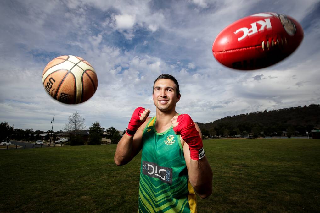 NO ONE-TRICK PONY: Tom Sharp will return to football at North Albury after stints in basketball, boxing and jiu-jitsu. He played junior football with Wodonga Raiders. Picture: JAMES WILTSHIRE