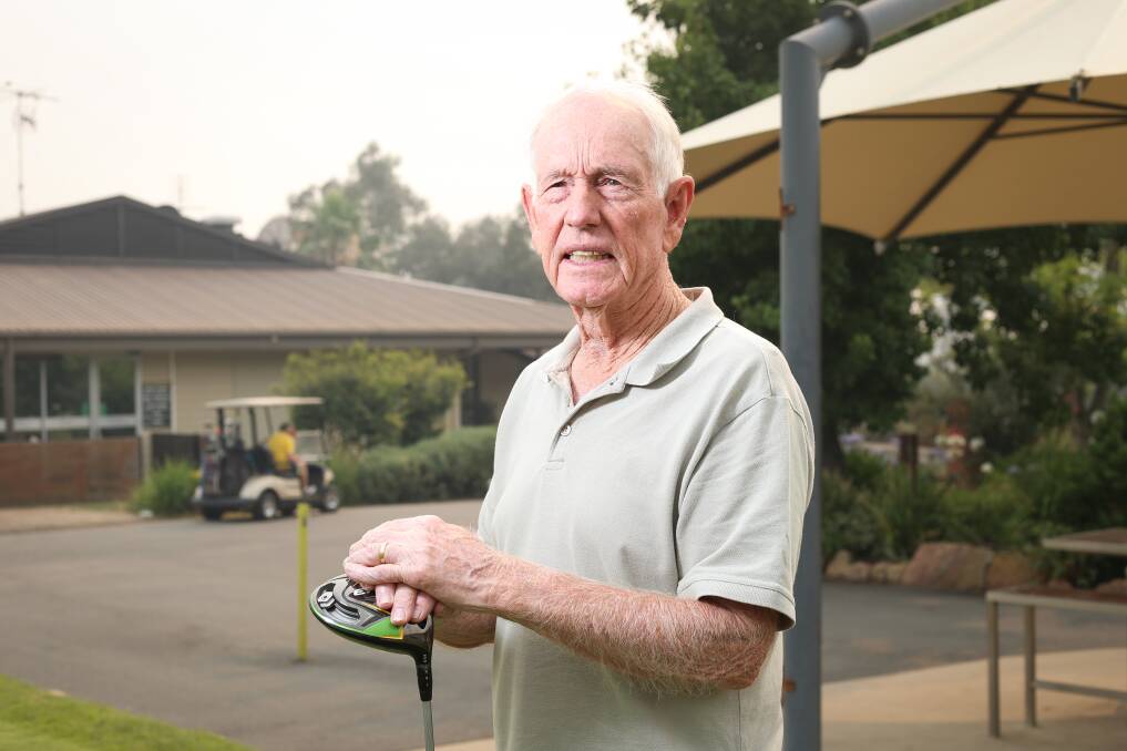 NOT MAXED OUT: Wodonga's Max Mueller still has plenty of motivation as he now looks to break 80. Max shot his age - 82 - last week. Picture: JAMES WILTSHIRE