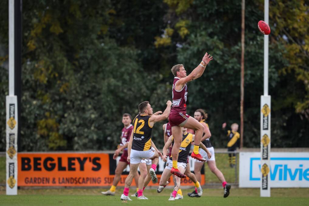 BULLDOGS' BEST: Angus Baker has been Wodonga's top player this season and he added to that with a stunning six-goal haul against North. Picture: JAMES WILTSHIRE