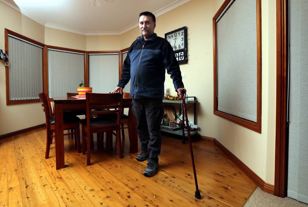 REHABILITATION: Wagga's Craig Cassimatis was going for a weekend ride with mates when he came off his motorbike. In 2018, he was still learning how to walk again. Picture: Les Smith