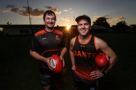Cousins Bernie and Dan Lieschke are set for their 200th and 150th match milestones respectively this weekend against Culcairn. Picture by James Wiltshire