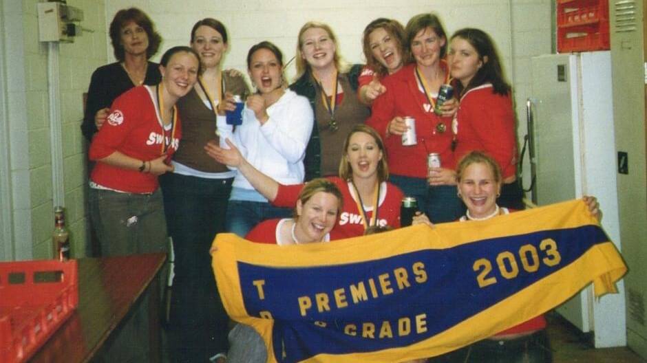 The Swans' 2003 A-grade netball premiers.