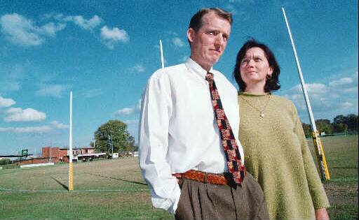Wright and his wife Carolyn in 1998.