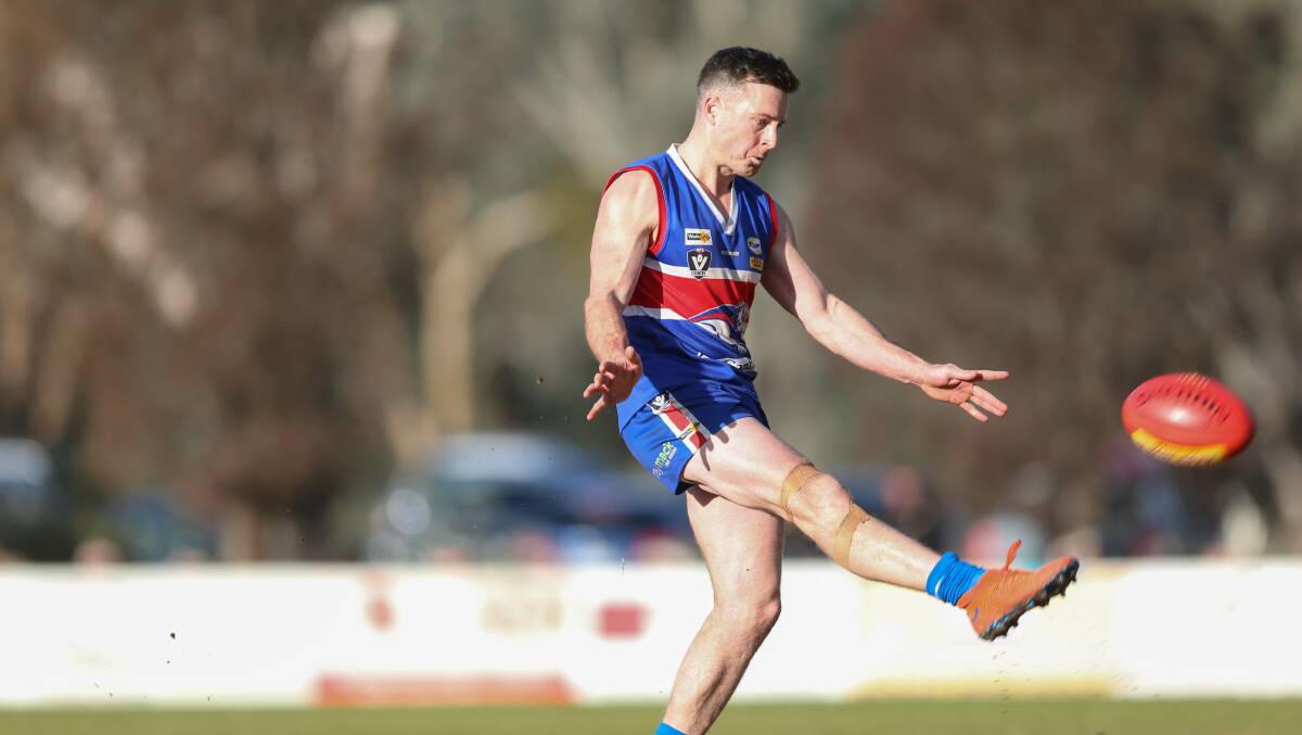 HOT DOG: Thurgoona star Sam Cross booted eight goals on Saturday to claim best on ground honours. Picture: TARA TREWHELLA