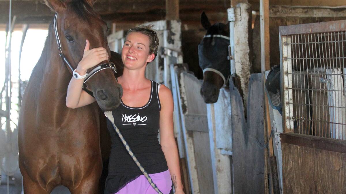 Trainer Brooke McPherson with her wayward pacer Rusty Crackers